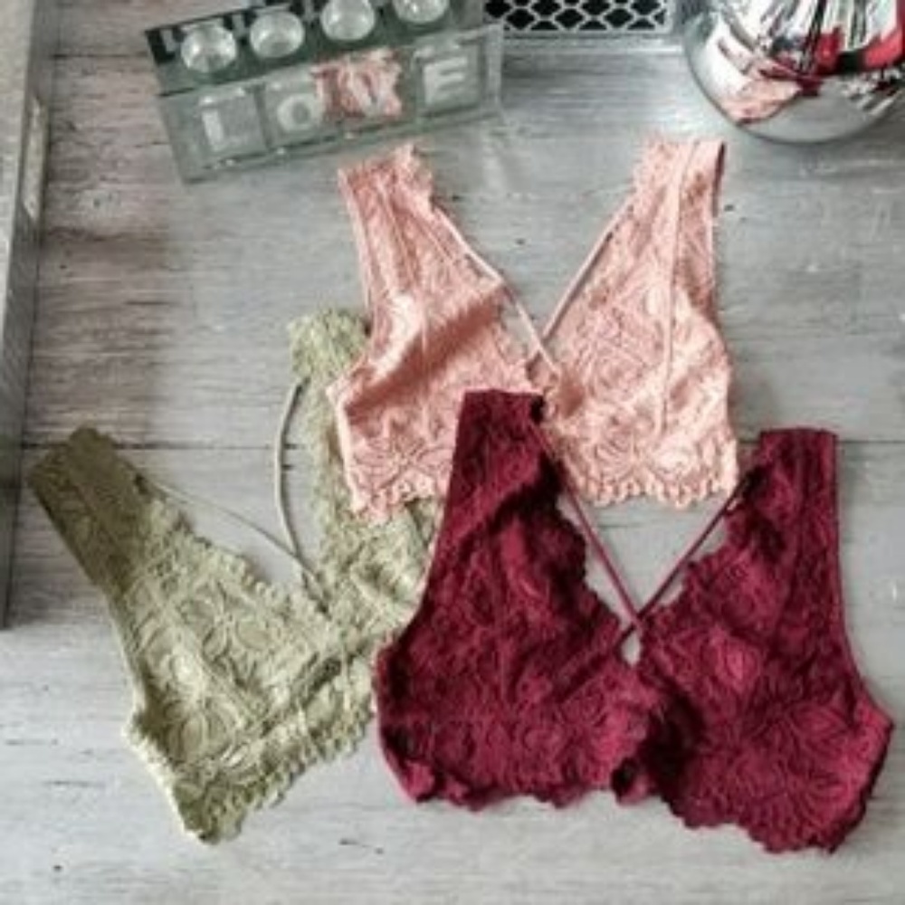 BLUSH Lace Criss Cross front  Bralette - Picture 4 of 4